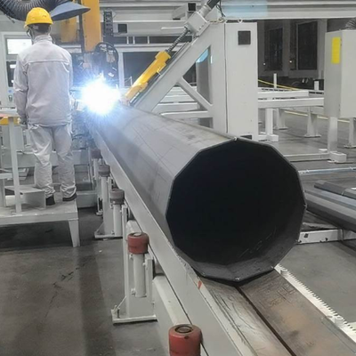 Büyük çaplı 600mm Pulslu MIG Işık direği kaynak makinesi sokak ışığı direği için 12m kaynak çeki ile