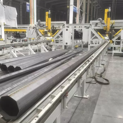 Büyük çaplı 600mm Pulslu MIG Işık direği kaynak makinesi sokak ışığı direği için 12m kaynak çeki ile